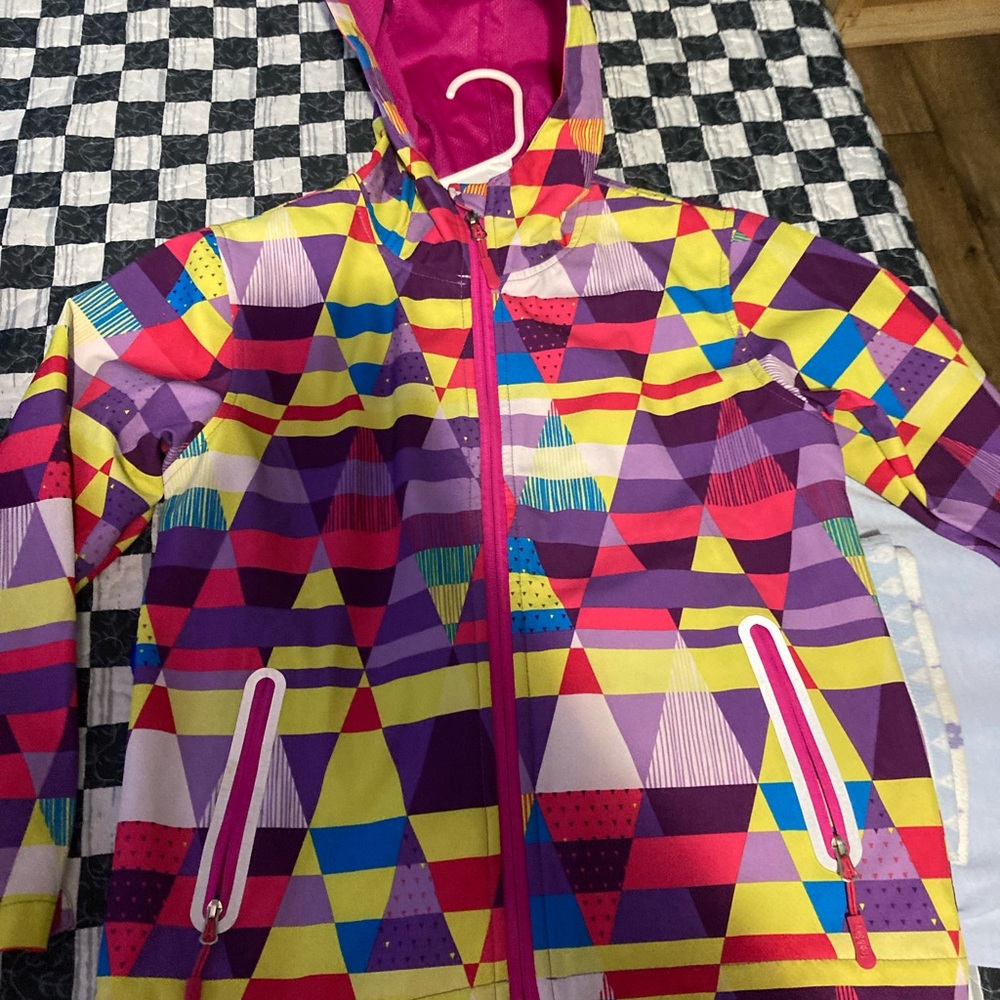 Brand new multicolor abstract patterned amazon brand raincoat